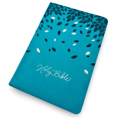 Giant Print NIV Reference Bible Red Letter Teal LeatherSoft Thumb Index Tabs-image