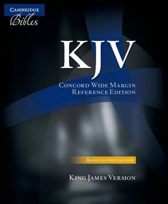 KJV Concord Wide Margin Reference Bible, Black Calf Split Leathe (Leather Bound)-image