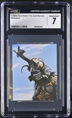 1973 vintage Amada CGC 7 GODZILLA vs MEGALON Kaiju Trading Card MONSTER Japan !!-image