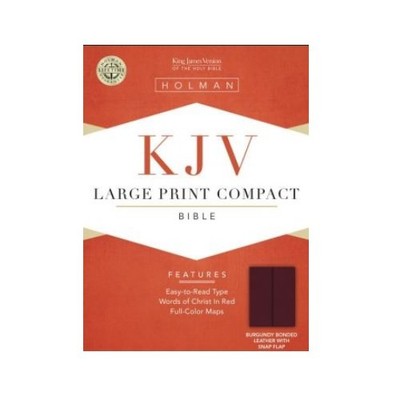 KJV LARGE PRINT COMPACT BIBLE, BURGUNDY BONDED LEATHER By Holman Bible Staff VG+-image