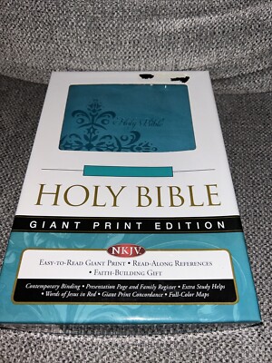 NKJV Holy Bible Giant Print Edition Turquoise Cover-image
