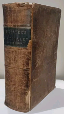 Noah Webster American Dictionary of the English Language Leather Bound 1849-image