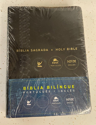 Portuguese/English Bible-Biblia NVI Bilingue Ingles/Portugues - Leather SEALED-image