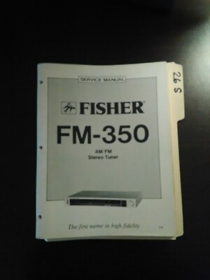 FM-350 Fisher service manual original repair book stereo tuner -image