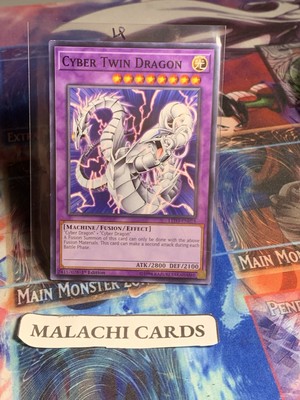 Yugioh x1 Cyber Twin Dragon (Common 1st Ed LED3-EN018) (Light Play!)-image