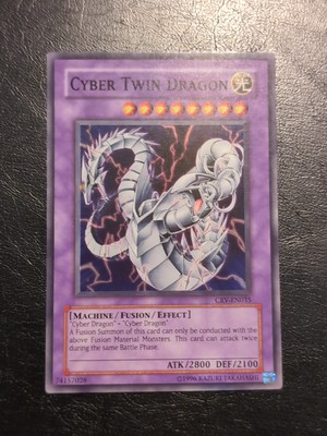 Yu-Gi-Oh! SUPER RARE HOLO CARD CYBER TWIN DRAGON CRV-EN035 NM/VLP-image