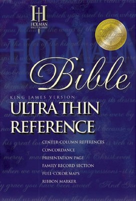 KJV ULTRATHIN REFERENCE BIBLE, BURGUNDY BONDED LEATHER By Holman Bible Staff VG+-image