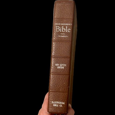 Thompson Chain Reference Bible Red Letter Brown Leather Kirkbride KJV 1964 Rare.-image