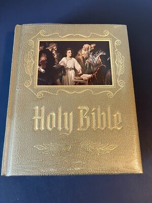 Protestant Heirloom Master Reference Edition Holy Bible Green Leather Cover New-image