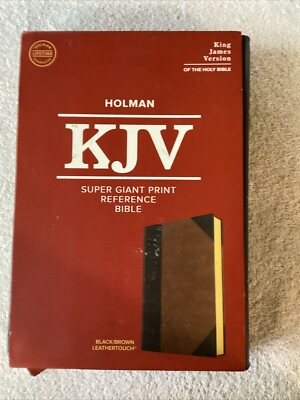 Holman KJV Super Giant Print Reference Bible Black/ Brown Leather 22A-image