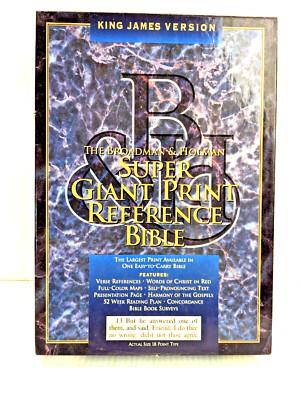 Super Giant Print Reference Bible KJV Red Letter Leather 1996 Broadman & Holman-image