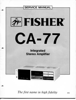 VINTAGE FISHER SERVICE MANUAL INTEGRATED STEREO AMPLIFIER MODEL CA-77-image