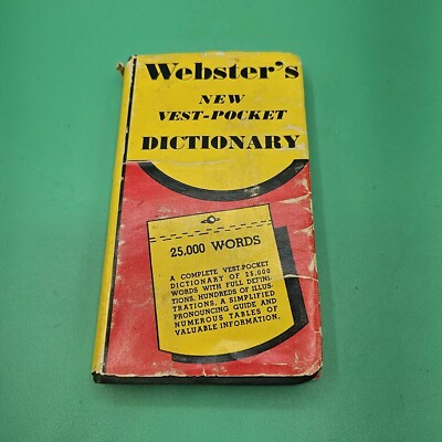 Vintage 1951 Webster's New Vest Pocket Dictionary Book Reference Education VTG-image