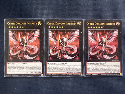 3x Yugioh Cyber Dragon Infinity RA04-EN068 Ultra Rare 1st Edition NM-image