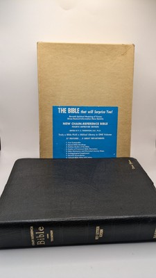 1964 KJV Thompson Chain Reference Bible Kirkbride Cowhide Leather-image