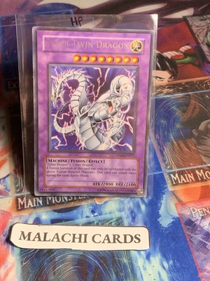 Yugioh x1 Cyber Twin Dragon (Rare UL Ed DP04-EN011) (Heavy Play!)-image