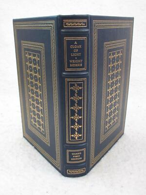 SIGNED Wright Morris A CLOAK OF LIGHT 1985 Franklin Library Leather 1stEd-image