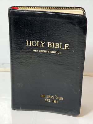 Holy Bible KJV Reference Concordance Edition Black Leather 1972 Nelson 576-image