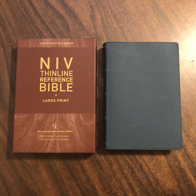 NIV Large Print Thinline Reference Bible -Genuine Buffalo Leather $129.99 Retail-image