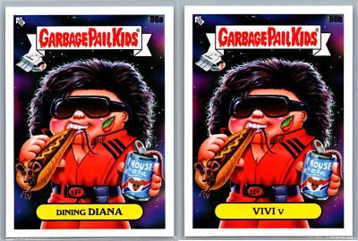 V Alien Invasion Diana Jane Badler Garbage Pail Kids Spoof 2 Card Set-image