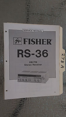 Fisher rs-36 service manual original repair book stereo receiver tuner radio-image