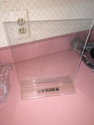 RARE VINTAGE COLLECTIBLE 12 Inch Fisher Home Stereo Acrylic Sign Holder From 80'-image