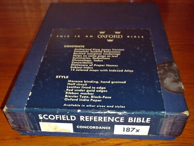 Scofield Reference Bible 187X Oxford Univerity Press 1945 Morocco Leather-image