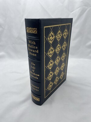 Easton Press WITH MALICE TOWARD NONE Life of Lincoln by Stephen Oates - Leather-image