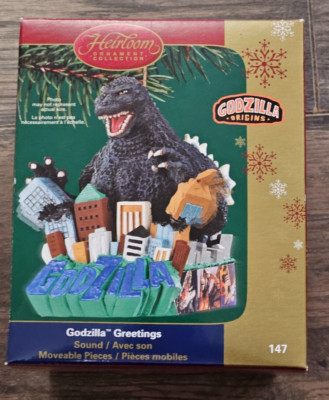 Carlton Cards Heirloom Godzilla Greetings Sound Christmas Holiday Ornament-image