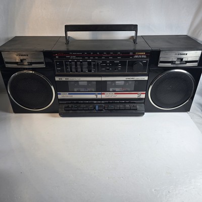 Fisher PH-W402 Vinyahe 1980's Boombox. Dual Cassette, Detachable Speakers-image