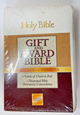-NEW- Holy Bible KJV Nelson Regency 162MW Red Letter, Gift And Award White-image