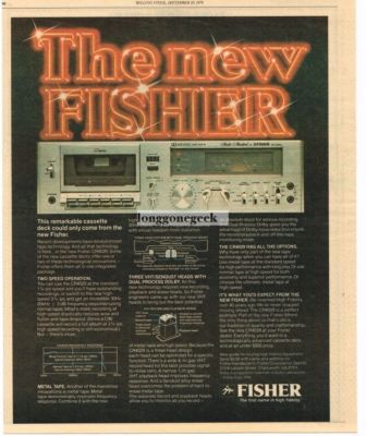 1979 Fisher CR4029 Cassette Deck Stereo Hi-Fi Vintage Ad -image