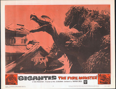 GODZILLA RAIDS AGAIN/GIGANTIS THE FIRE MONSTER orig 1959 lobby card poster #4-image