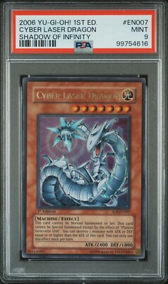 Cyber Laser Dragon Ultra Rare SOI-EN007 Shadow of Infinity 1st Edition PSA 9-image