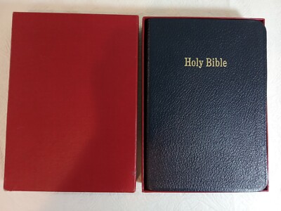 VTG Nelson Holy Bible RSV 2nd Edition 1971 Duke University Blue Leather Covers-image