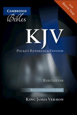 KJV Pocket Reference Bible, Burgundy Imitation Leather with Flap Fastener, Red-l-image