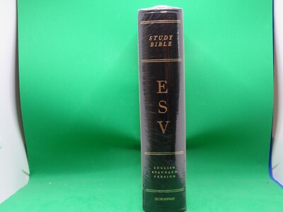 ESV Study Bible, Black Genuine Leather  Binding - Brand New - FREE Shipping-image