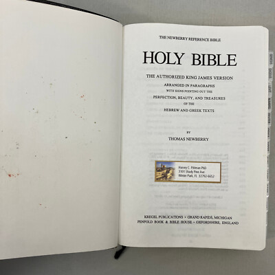 The Thomas Newberry Reference Edition Bible Black Deluxe Bonded Leather Kregel-image