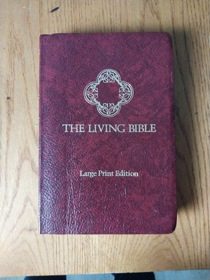 The Living Bible Paraphrased LARGE PRINT 1986 Red Letter Faux Leather Tyndale-image