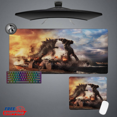 Godzilla Vs Kong Battle Battleship Mouse Pad With NonSlip Rubber Base Desk Mat-image