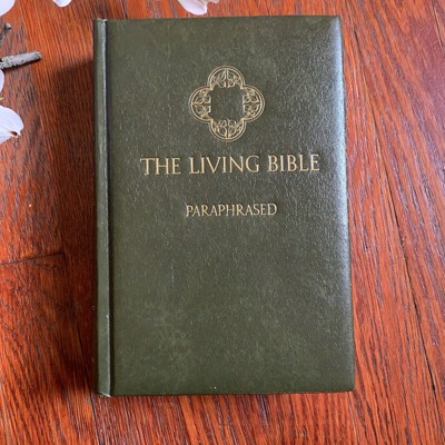 The Living Bible Bonded Leather Large Print Paraphrased 1972 Tyndale 9th Print-image
