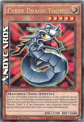CYBER DRAGON TOON • (Toon Cyber Dragon) • Rare • CORE IT043 • 1Ed • YUGIOH!-image
